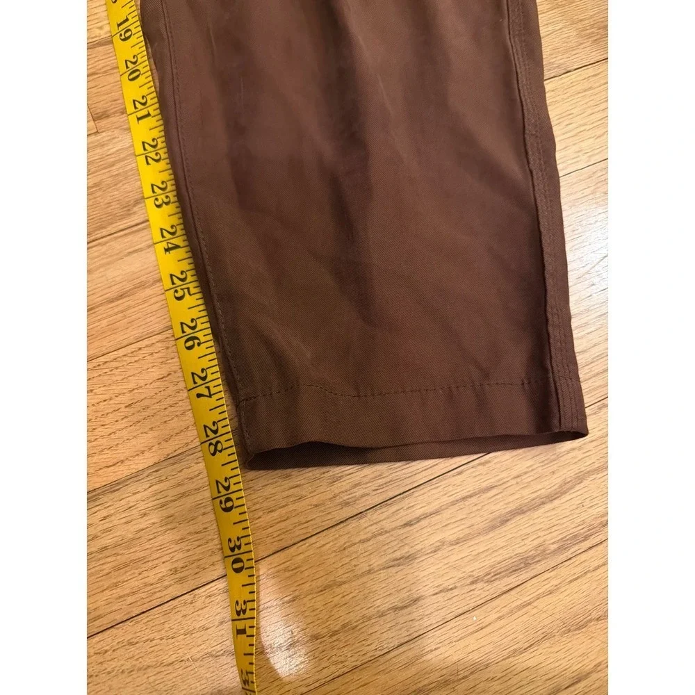 Old Navy Brown Paperbag Waist Tapered Pants Womens XL Tie Belt High Rise Trouser - Picture 8 of 8